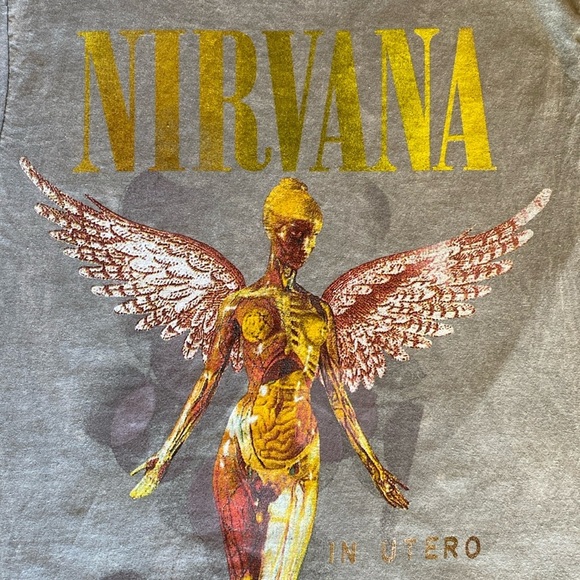 Nirvana In Utero Live ‘93 Tour Y2K Acid Wash Graphic T-Shirt Nwt Size S Small - Picture 8 of 12